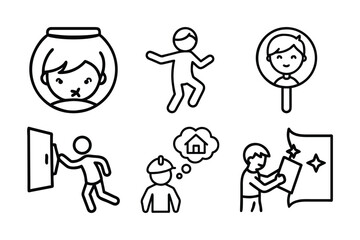 Naklejka premium family icons set