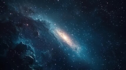 Naklejka premium An astronaut floating weightlessly in deep space, surrounded by stars and galaxies, Earth visible in the distance