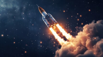 Naklejka premium An astronaut floating weightlessly in deep space, surrounded by stars and galaxies, Earth visible in the distance