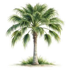 Obraz premium Watercolor Washington Palm tree on isolated transparent background