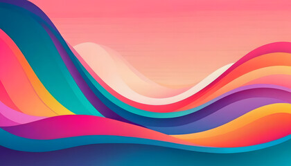 Smooth abstract lines in vibrant red and teal gradient