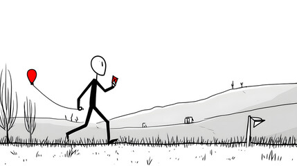 Running figure illustration graphic design