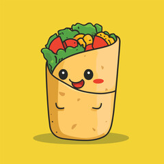 cartoon Burrito no details solid background