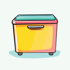 cartoon chest freezer no details solid background