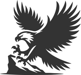 Vector silhouette of a bird eagle