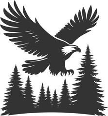 Vector silhouette of a bird eagle