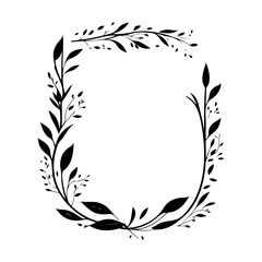 Fototapeta premium Floral Frame Silhouette for Design Elegance