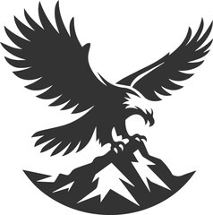 Vector silhouette of a bird eagle