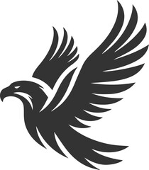 Vector silhouette of a bird eagle