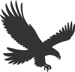 Vector silhouette of a bird eagle