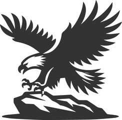 Vector silhouette of a bird eagle