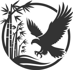 Vector silhouette of a bird eagle