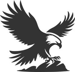 Vector silhouette of a bird eagle