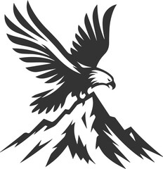Vector silhouette of a bird eagle