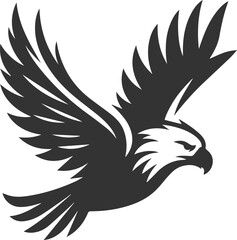 Vector silhouette of a bird eagle