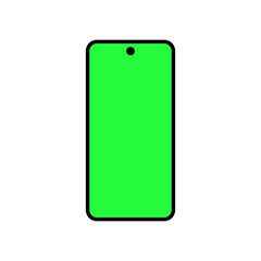 Smartphone with green screen vector illustration. phone device mockup for design and editing. ui app demonstration mockup	
