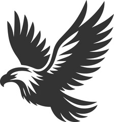 Vector silhouette of a bird eagle
