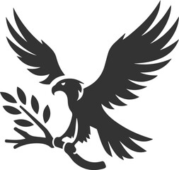 Vector silhouette of a bird eagle