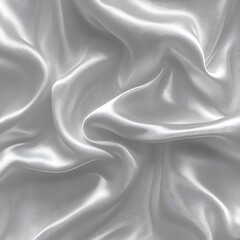 Fototapeta premium Draped silver fabric with soft folds and subtle sheen