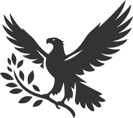 Vector silhouette of a bird eagle