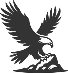 Vector silhouette of a bird eagle