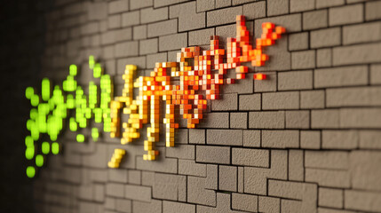 Digital firewall under attack cybersecurity visual art abstract digital landscape