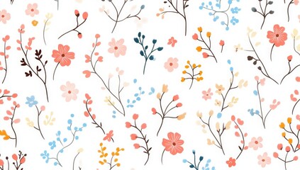 Pastel floral seamless pattern.