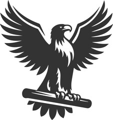 Vector silhouette of a bird eagle