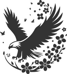 Vector silhouette of a bird eagle