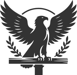 Vector silhouette of a bird eagle