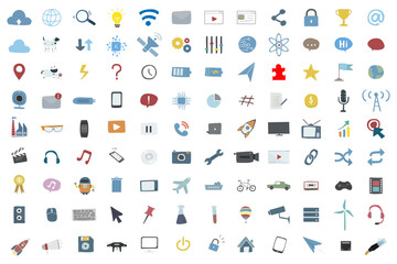 set of icons in trendy line style. Business, ecommerce, finance, accounting. Big set Icons collection. Vector illustration