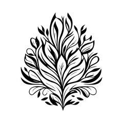 Elegant Floral Design Isolated on White Background