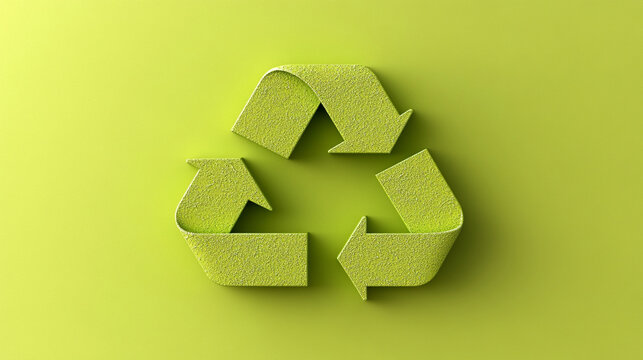 Green recycle symbol icon on a sleek green background with motion lines symbolizes eco-friendly office practices and the importance of recycling and waste sorting in professional environments
- Powered by Adobe