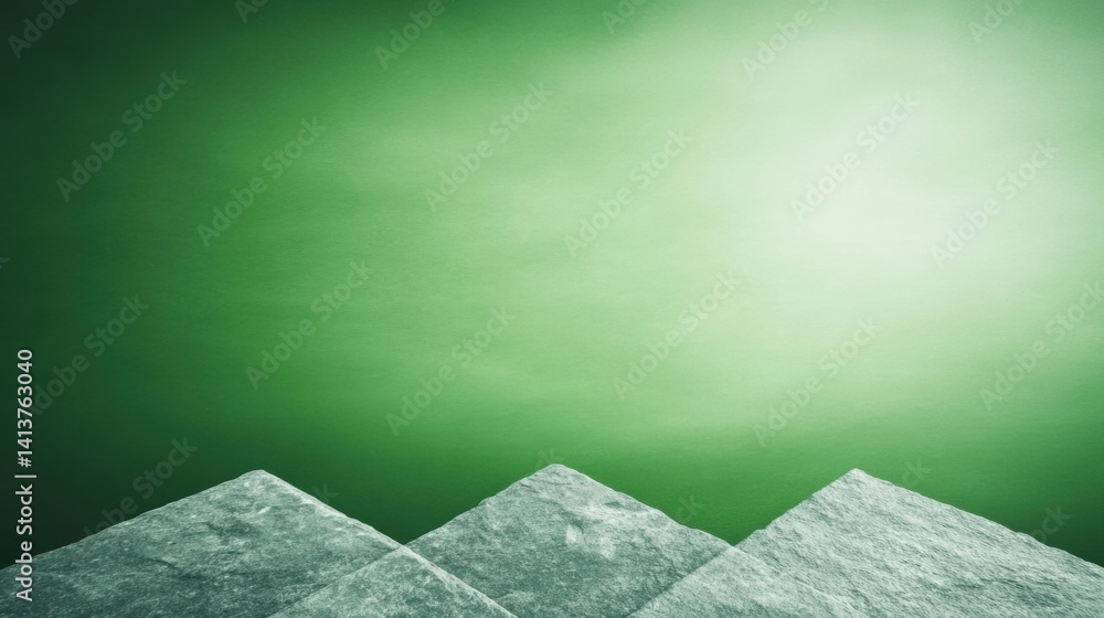Aufkleber soft green tones blend seamlessly with geometric forms, creating an abstract yet tranquil atmosphere