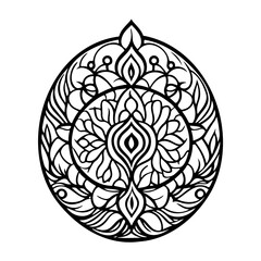 Abstract Black Mandala Vector Ornament Illustration