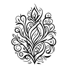 Obraz premium Ornamental Flourish Design, Elegant Swirls Element