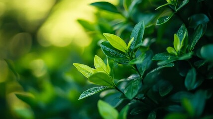 Fresh Green Leaves: Nature, Growth, Spring, Dewdrops, Plants, Foliage, Green, Sunlight, Garden, Close-up