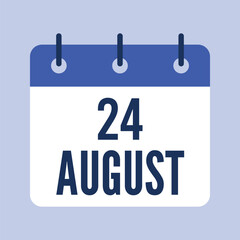 24 August Calendar, Isolated Vector Calendar.
