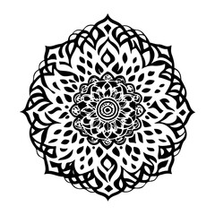 Intricate Black and White Ornamental Mandala Art