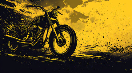 Motorcycle: A rugged motorcycle tears across a vibrant terrain, evoking the thrill of the open road and the freedom of a solitary ride.
