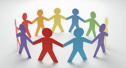 Colorful Paper People: A Unity Circle in Vibrant Hues