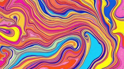Obraz premium Vibrant abstract artwork with swirling liquid patterns.