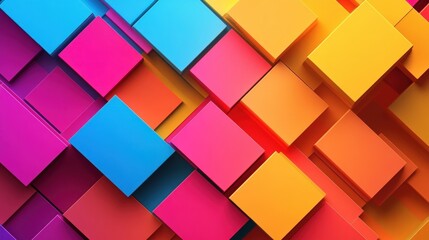 Vibrant Colorful Abstract 3D Cubes Design Background