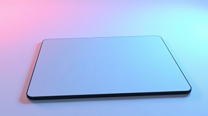 Blank, light-blue tablet-like device.