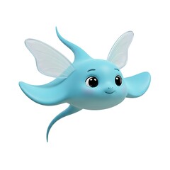 Obraz premium Blue Flying Ray with Cute Face