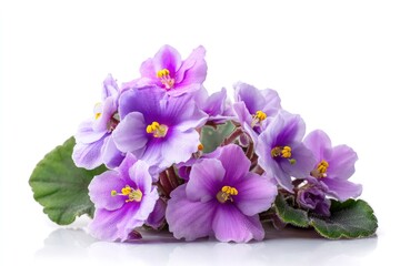 Obraz premium Delicate Lavender African Violets: A Serene Floral Cluster