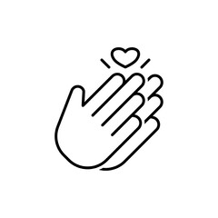 Applause Icon. Applause Vector Icon in line style design. Symbol of Man Clapping Hands. Vector illustration.