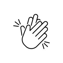 Applause Icon. Applause Vector Icon in line style design. Symbol of Man Clapping Hands. Vector illustration.