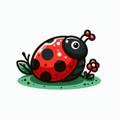 Obraz premium ladybug cartoon vector illustration