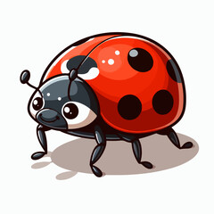 Obraz premium ladybug cartoon vector illustration